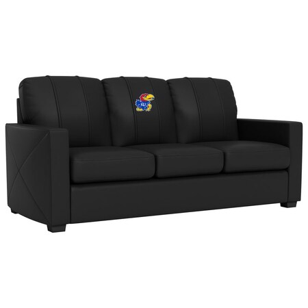 Dreamseat Silver Sofa with Kansas Jayhawks Logo XZ7759001SOCDBK-PSCOL13195